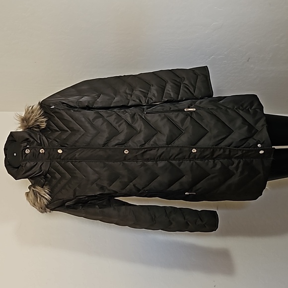 Kenneth Cole Reaction Jackets & Blazers - Kenneth Cole Reaction Daek Green Brown Down Feather Faux Fur Long Jacket Parka